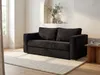 Vente-unique - LORETO Sofa SamtStoff Schwarz - B 223 cm95 cm x H 90 cm x L 215 cm Bild 1