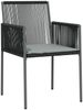 vidaXL Gartenstühle mit Kissen 4 Stk. Schwarz 54x60,5x83,5 cm 3187091 Bild 3
