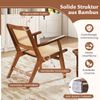 Rattan Akzentstuhl mit Ergonomischer Rückenlehne & Armlehne Bambus Esszimmerstuhl Bild 5