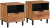vidaXL Nachttisch 2 pcs Braun 40 x 33 x 46 cm Massivholz Mango 4017907 Bild 1
