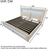 Merax Doppelbett 180x200 cm Polsterbett mit Stauraum, hydraulisches Bett, LED-Beleuchtung mit App-Steuerung, USB- & Type-C-Ladeanschlüsse, Samt, Beige Bild 4
