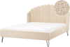 Bett mit Lattenrost Bouclé AMBILLOU 160 x 200 cm Beige Bild 1