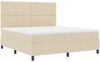 vidaXL Boxspringbett mit Matratze Creme 180 x 200 cm Stoff 3339411 Bild 5