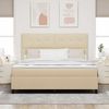 vidaXL Boxspringbett mit Matratze Creme 180 x 200 cm Stoff 3339411 Bild 3