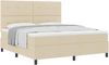 vidaXL Boxspringbett mit Matratze Creme 180 x 200 cm Stoff 3339411 Bild 2