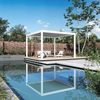 Weide E-Deluxe Plus | elektrische Pergola mit LED | Voll Aluminium | 4 x 4 M | motorisiertes Lamellendach weiß Bild 4