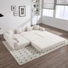 Modulares Sofa aus Cord mit Schlaffunktion & Seitentasche, 270 x 180 x 64 cm, Beige Bild 5