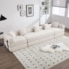 Modulares Sofa aus Cord mit Schlaffunktion & Seitentasche, 270 x 180 x 64 cm, Beige Bild 2