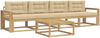 vidaXL Outdoor-Sofagarnitur mit Kissen 4 pcs Weiß und Beige 3386032 Bild 2