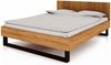 Bett Leeds Sonderlänge 160x210 Wildeiche massiv mit Holzkopfteil und Metallkufen Bild 1