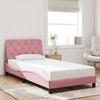 vidaXL Bettgestell mit LED ohne Matratze Rosa 100x200 cm Samt 3213842 Bild 4