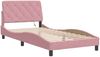 vidaXL Bettgestell mit LED ohne Matratze Rosa 100x200 cm Samt 3213842 Bild 3
