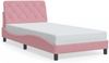 vidaXL Bettgestell mit LED ohne Matratze Rosa 100x200 cm Samt 3213842 Bild 5