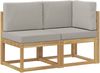 vidaXL Outdoor Mittel- und Ecksofa 2 Stück Weiß Massivholz Akazie 901474 Bild 2