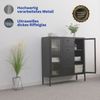 Mein-Regal Highboard Paris aus Metall mit Schubladen und Glastüren Schwarz Bild 3