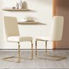 Esszimmerstuhl, Samt, 4er-Set mit Rautenrücken & Metallgestell, 52 x 45 x 88, Beige Bild 5