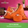 Green Bean® 2er Set XXL Sitzsack "Square+Stay" inkl. Poufmit mit EPS-Perlen - Riesensitzsack 140x180 Liege-Kissen Bean-Bag Chair - Orange Bild 3