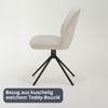 KHG Esszimmerstuhl, Küchenstuhl Bouclé Taupe, Stuhlbeine Metall lackiert, Polsterstuhl, Essstuhl, Stuhl, für Esszimmer Küche Büro Bild 5