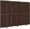 Paravent Raumteiler 6-tlg. Braun Poly Rattan Bild 2