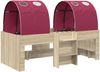 vidaXL Bett mit Tunnel 3 Stk. Sonoma Eiche und Rot Holzwerkstoff 3423567 Bild 3