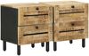 vidaXL Nachttisch 2 Stk. Natur 40 x 33 x 46 cm Massivholz Mango 4018843 Bild 2