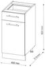 Midischrank Fame-Line Weiß Landhaus 40 x 82 cm ohne Arbeitsplatte Vicco Bild 2