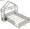 Hausbett 140×200 cm mit Rausfallschutz und Nachttisch, Grau, ohne Matratze Bild 5