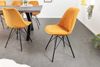 4er Set Design-Klassiker Stuhl NORWAY senfgelb Cord Metallgestell schwarz Retro Bild 2