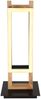 LED Tischleuchte, Holzoptik, 2 flammig, opal, H 50cm Bild 4