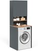 Waschmaschinenschrank Viktor Anthrazit/Goldkraft Eiche 68 x 88.2 cm 2 Teile mit Regal Vicco Bild 5