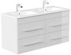 Badmöbelset Helios 4-teilig Spiegelschrank 2x Hochschrank weiss hochglanz : Weiss hochglanz Bild 3