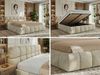 Doppelbett mit Gasdruckfeder, Polsterbett NIRA CLASSIC Holzlattenrost Bett mit Stauraum, gepolstertes Kopfteil Bettkasten Pocket Matratze - 160 x 200 cm - Beige Velvet - VIRE LUX Bild 2