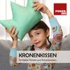 POWER INN Kronenkissen klein ca. 30x24cm | Kuschelkissen zum Träumen und Schlafen | Kinderkissen zum Spielen und Knuddeln | Babykissen als Geburtsgeschenk| 100% Baumwolle, Öko Tex 100 Premium Füllwatte (Hellgrün mit Punkten) Bild 4