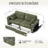 2-Sitzer Sofa aus Chenille 172x75x82 cm mit USB-Anschlüssen & Stauraum, olive Bild 4