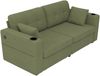2-Sitzer Sofa aus Chenille 172x75x82 cm mit USB-Anschlüssen & Stauraum, olive Bild 5