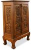 livasia Midischrank mit Elefantenschnitzerei, handgefertigt, Akazienholz, 50x28x80cm Bild 4