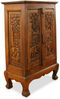 livasia Midischrank mit Elefantenschnitzerei, handgefertigt, Akazienholz, 50x28x80cm Bild 5