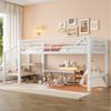Flieks Hochbett Metallbett Kinderbett 90x200cm mit Treppe und Rausfallschutz Bild 2