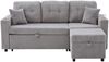 LVHOM Schlafsofa mit LED & USB, Ecksofa mit Ablagefächern, Schublade und Becherhaltern, Schlafcouch aus Cordstoff, frei Kombination, 196x144x85 cm Bild 2