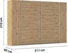 rauch Kleiderschrank, Dreh- und Schwebetürenschrank KRONACH, 4-türig, Eiche Artisan, 311 x 210 x 59 cm Bild 4