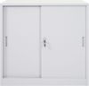 Aktenschrank Boston HWC-F41, Stahlschrank Büroschrank, mit abschließbaren Schiebetüren 90x90x45cm ~ grau Bild 4
