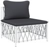 vidaXL 7-tlg. Garten-Lounge-Set mit Kissen Weiß Stahl 3186902 Bild 5