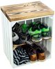 Sitzkiste Ablagetisch Sitzkiste aus unserer Johanna Obstkiste und massiven Holzplanken Schuhablage Schuhkommode Hocker aus Holz Maße 40 x 29 x 53 cm L x T x H (weiss und geflammt) Bild 2