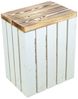 Sitzkiste Ablagetisch Sitzkiste aus unserer Johanna Obstkiste und massiven Holzplanken Schuhablage Schuhkommode Hocker aus Holz Maße 40 x 29 x 53 cm L x T x H (weiss und geflammt) Bild 3