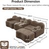 Ecksofa Braun aus Samt, modulares Wellen-Design mit tiefer Sitzfläche und Hocker,70x288x167 cm Bild 5