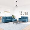 vidaXL 3-tlg. Sofagarnitur mit Kissen Blau Samt 3278410 Bild 3