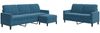 vidaXL 3-tlg. Sofagarnitur mit Kissen Blau Samt 3278410 Bild 2