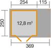 weka Gartenhaus 321 A, 393 cm Breite x 293 cm Tiefe x 206 cm Höhe, natur Bild 2