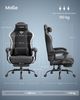 SONGMICS Gaming-Stuhl, Ergonomischer Bürostuhl mit Fußstütze, bis 150 kg, 70 x 70 x 123,5-133 cm, Schwarz Bild 3