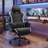 SONGMICS Gaming-Stuhl, Ergonomischer Bürostuhl mit Fußstütze, bis 150 kg, 70 x 70 x 123,5-133 cm, Schwarz Bild 3